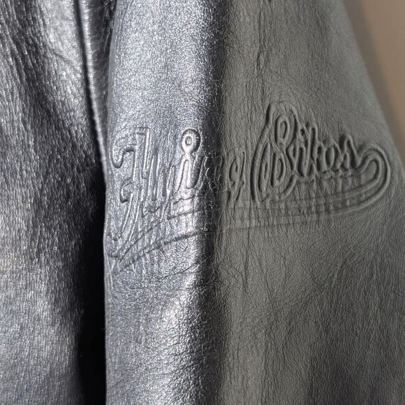 FLYING BIKES Oakwood NY Chapter Leather Zip Front Motorcycle Jacket Womens L - Picture 7 of 15